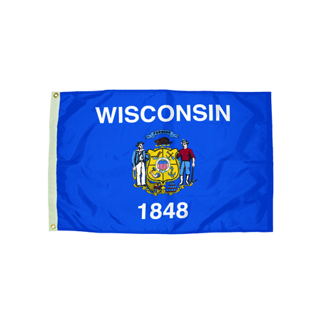 FLAGZONE Durawavez Nylon Outdoor Flag, Wisconsin, 3 Ft. x 5 Ft. 2482051